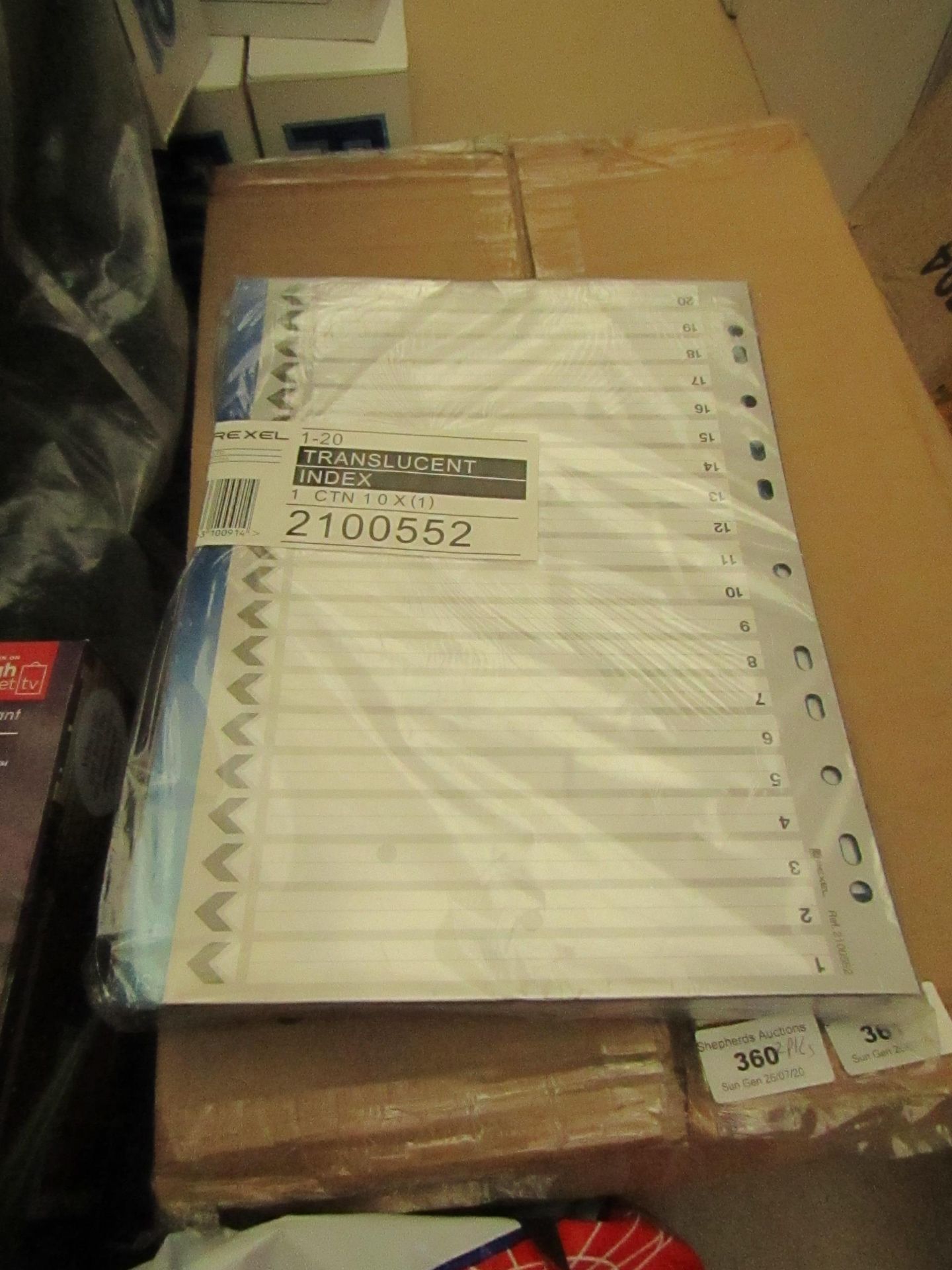 2 Packs of 10 Translucent A4 Index Organisers. New & Packaged