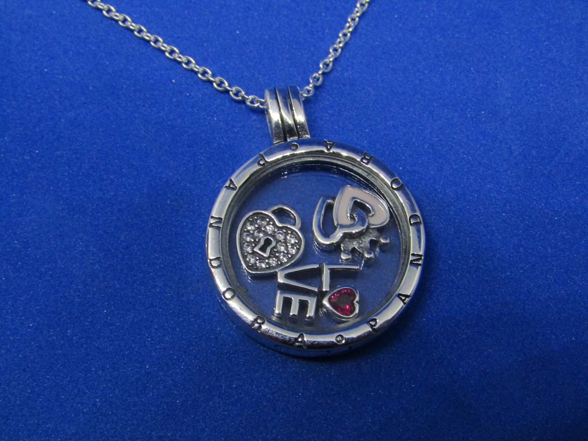 Pandora Locket style Pendant and chain, new with presentation bag