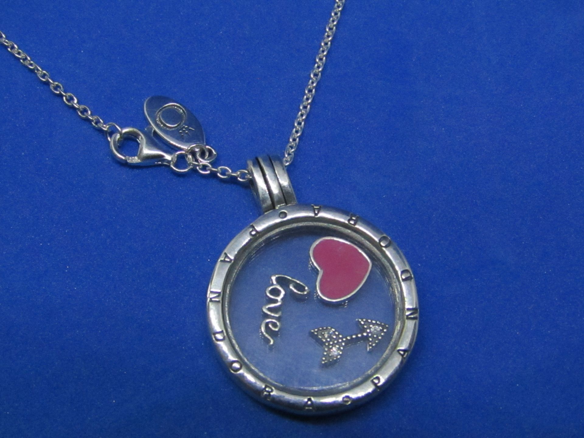 Pandora Locket style Pendant and chain, new with presentation bag