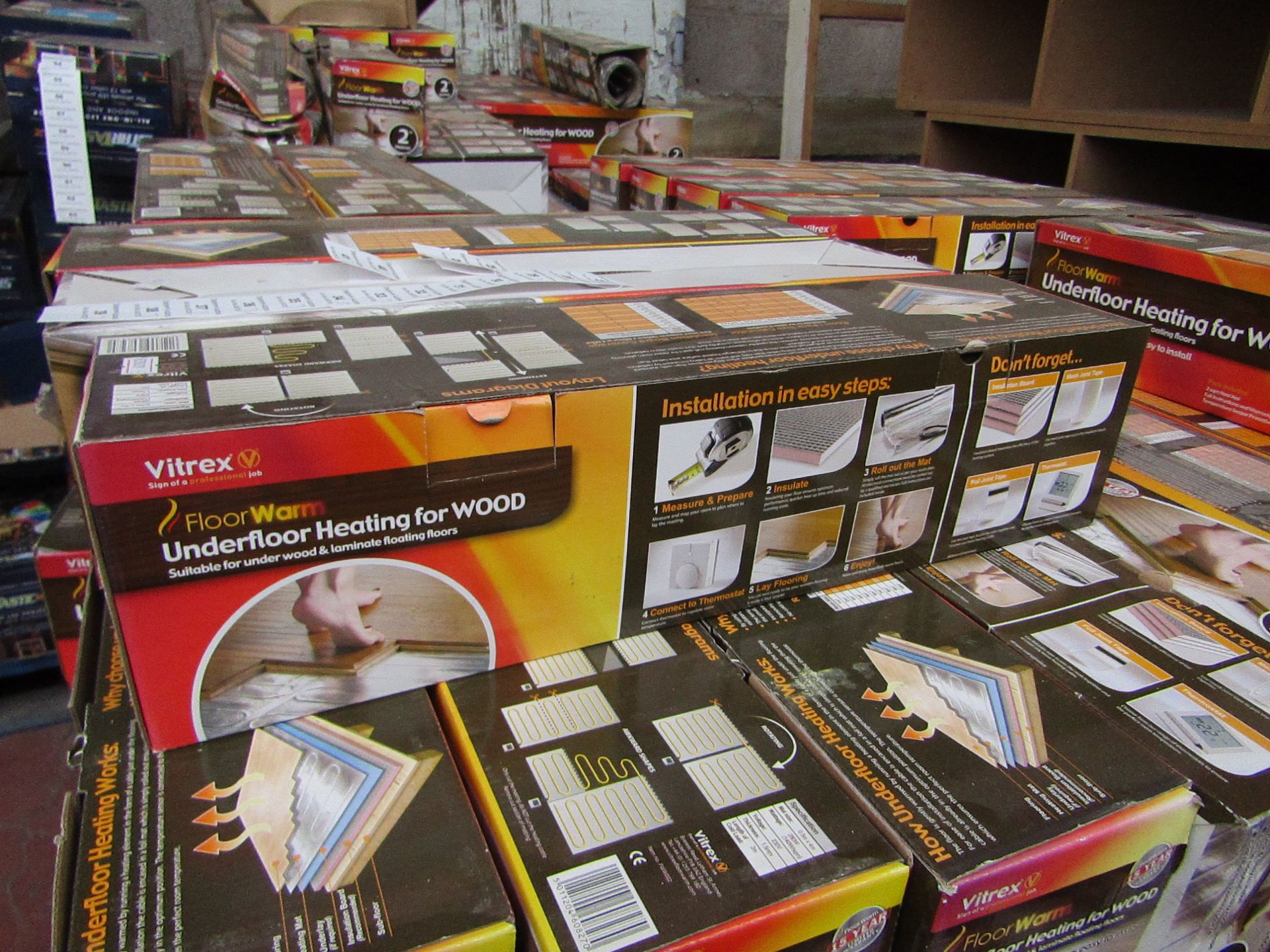 3 X Vitrex Floor Warm 2m2 underfloor heating for wood, new and boxed.