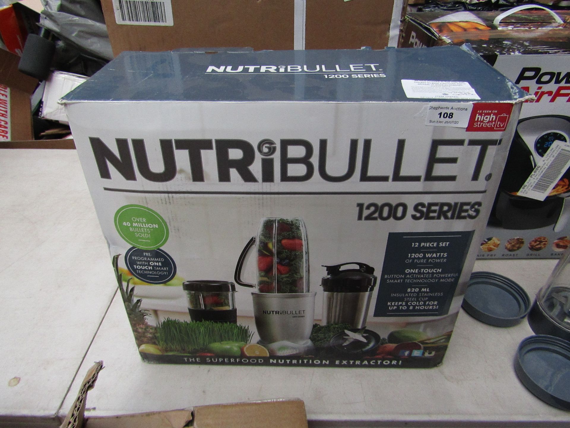 | 1X | NUTRI BULLET 1200 SERIES | MAIN FUNCTION IS TESTED WORKING BUT ALL OTHER FUNCTIONS ARE