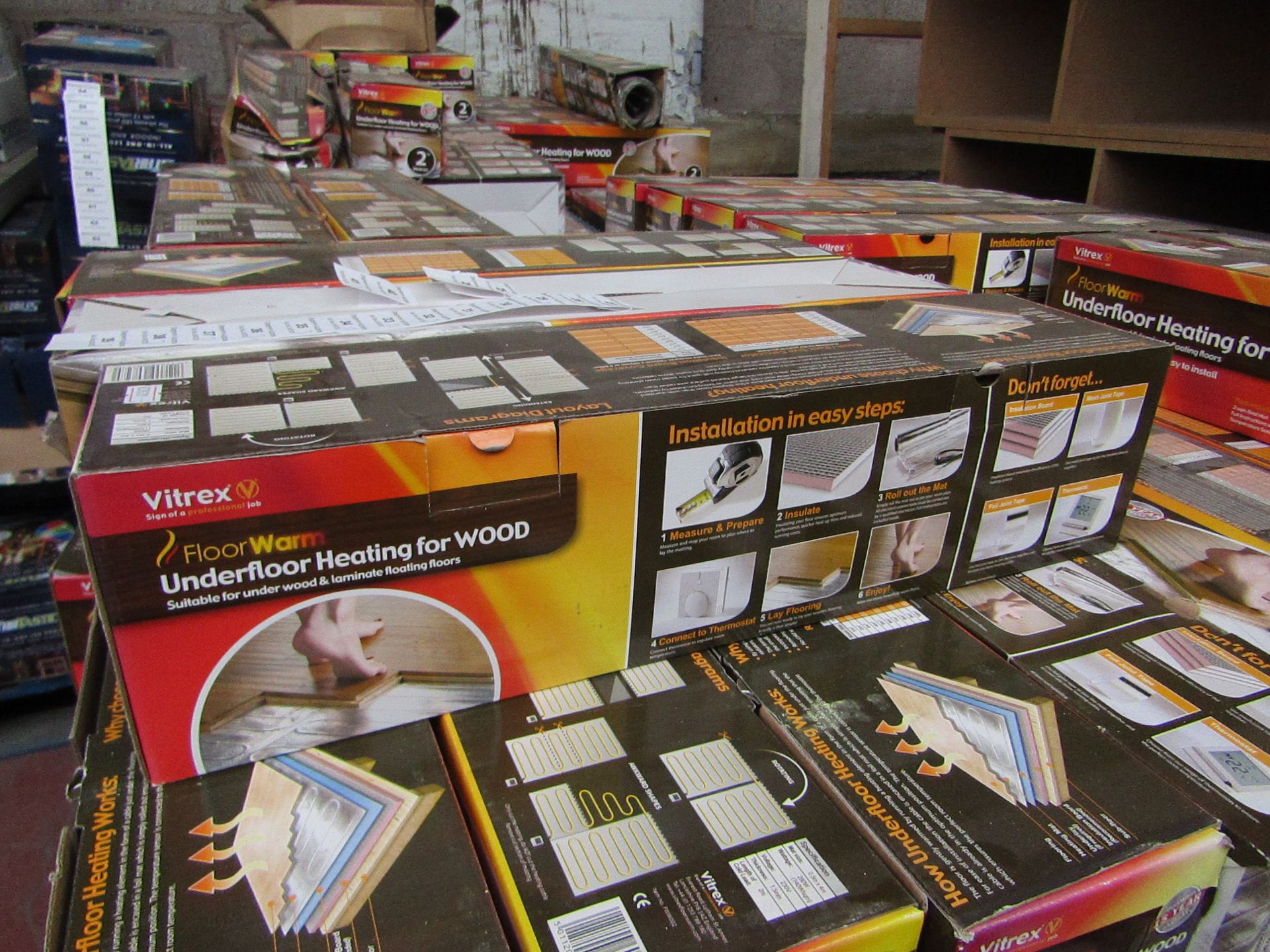 3 X Vitrex Floor Warm 2m2 underfloor heating for wood, new and boxed.