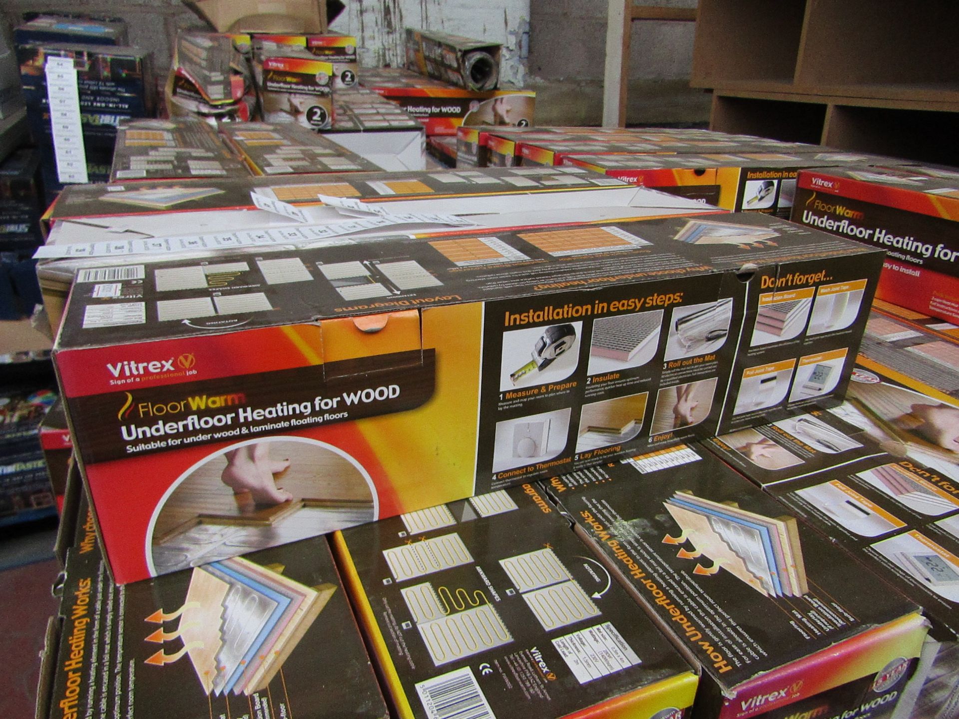 3 X Vitrex Floor Warm 2m2 underfloor heating for wood, new and boxed.