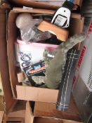 Box of Approx 20+ Various Household Items: Pets Toys, Childrens Toys Etc.