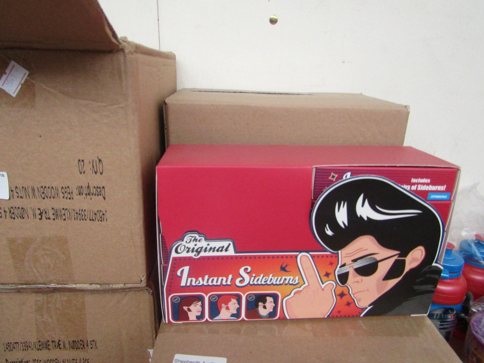 Box of 10 Instant Sideburns - Packaged & Boxed.