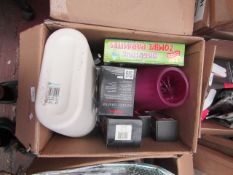 Box of 15+ Various Household Item From: Rotary Grater's, Light Bulbs, Oil Misters Etc.