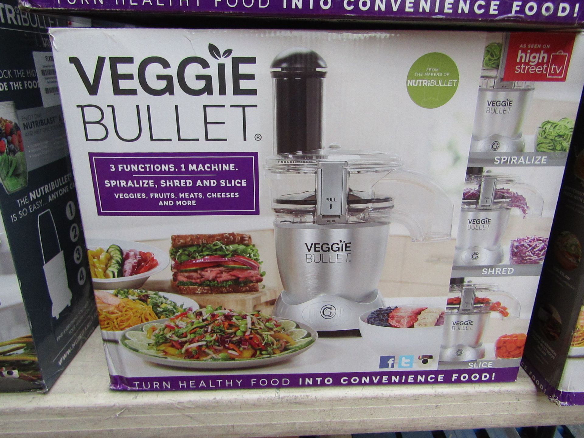 | 1X | VEGGIE BULLET | REFURBISHED AND BOXED | NO ONLINE RE-SALE | SKU - | RRP £79.99 | TOTAL LOT