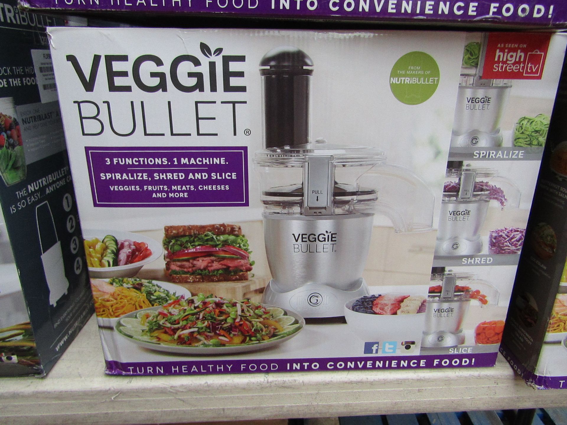 | 1X | VEGGIE BULLET | REFURBISHED AND BOXED | NO ONLINE RE-SALE | SKU - | RRP £79.99 | TOTAL LOT