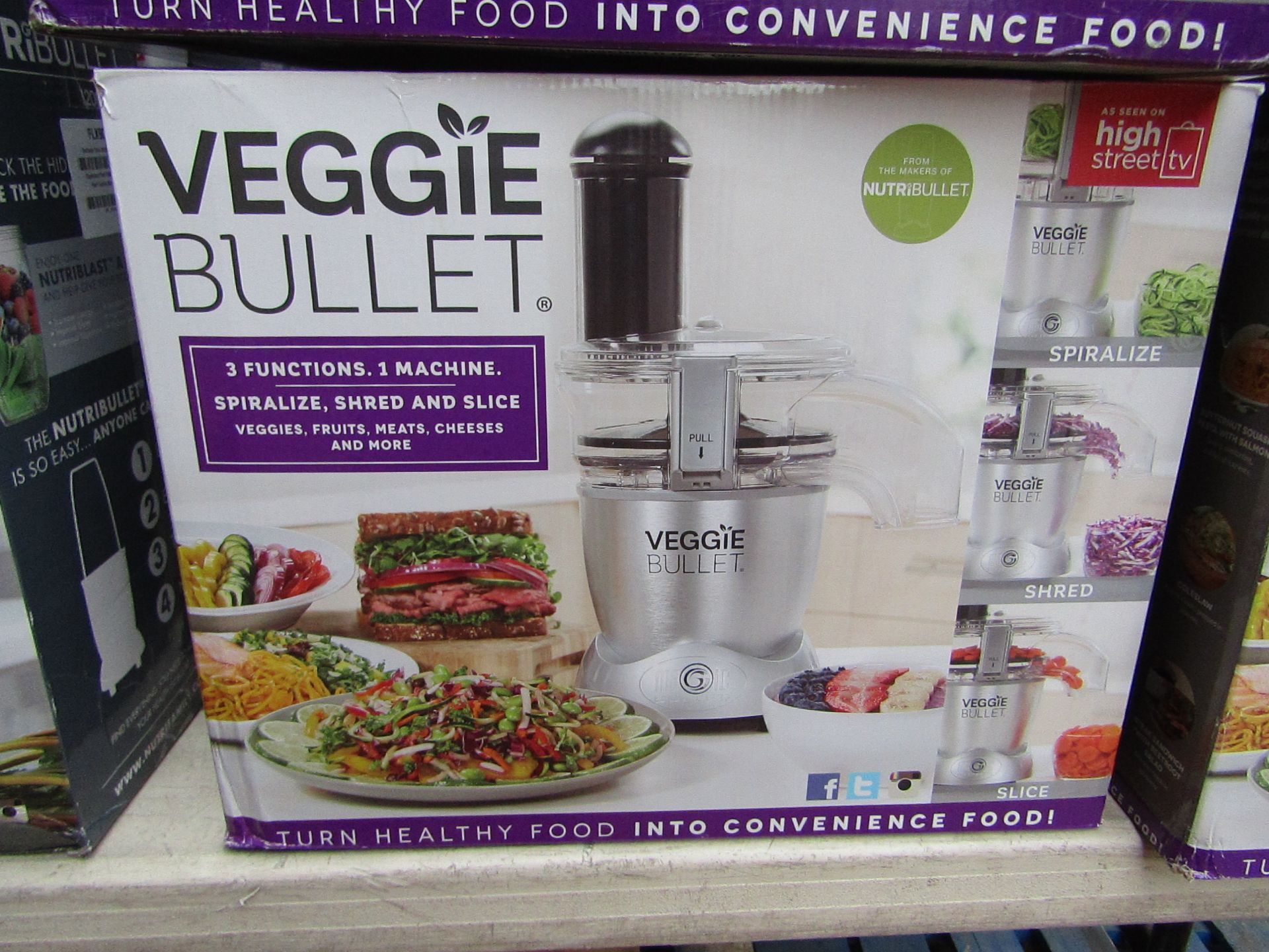 | 1X | VEGGIE BULLET | REFURBISHED AND BOXED | NO ONLINE RE-SALE | SKU - | RRP £79.99 | TOTAL LOT