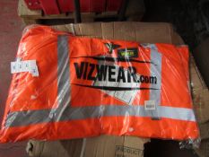 Vizwear hi vis jacket, size 4XL, new and packaged.