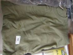 2x Plain Khaki Green Shirts - Size Large.