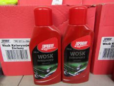 Box of 6x 500ml bottles of Top drive car polish, new