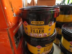 6x 600g tubs of Stanley Multi Purpose ready Mixed Interor and Exterior filler, new