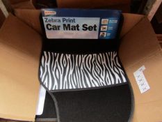 Full Set of Zebra Print car mats, new