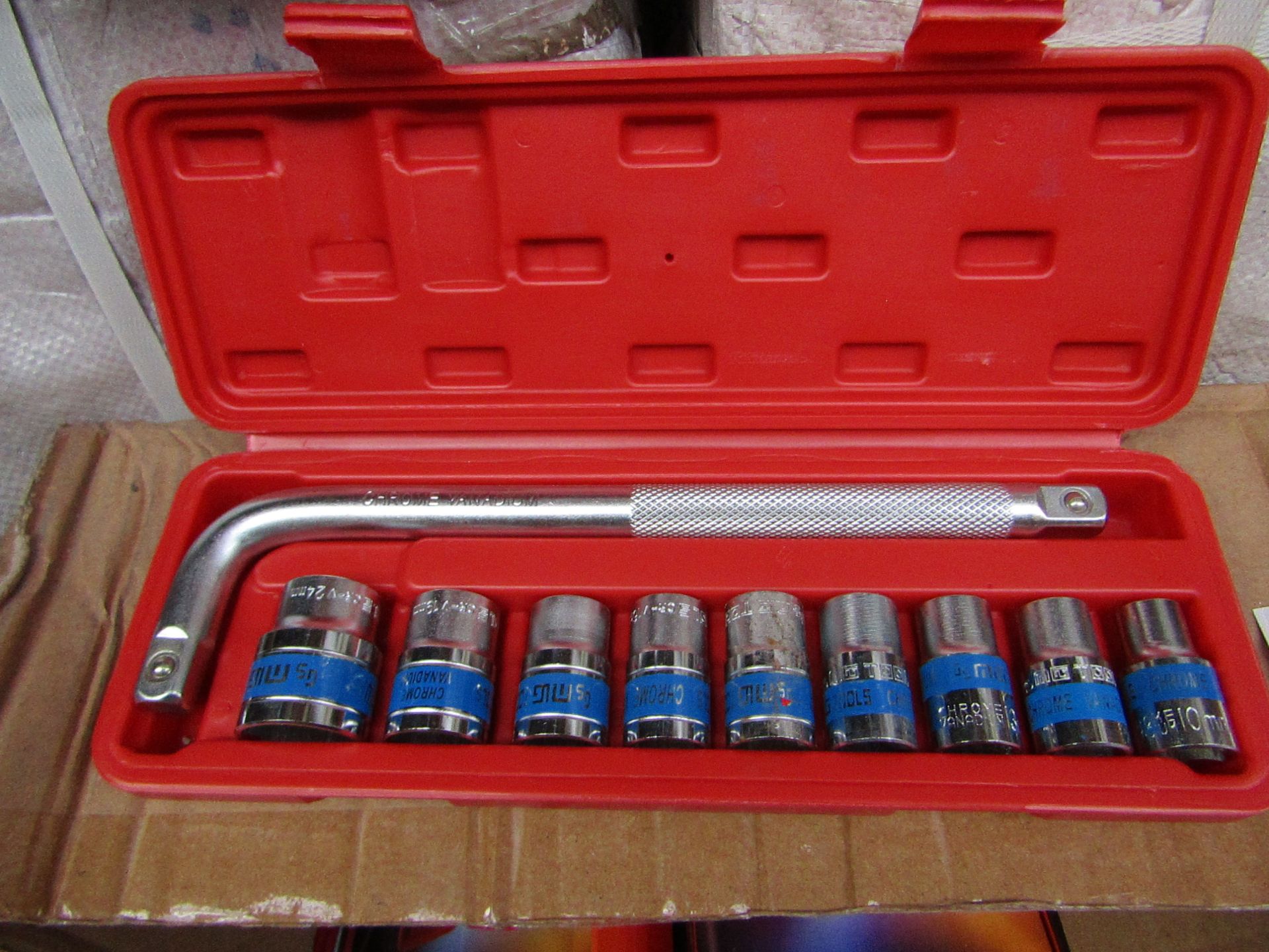 10 Piece MLG Tools socket set with L type handle - New & Boxed.