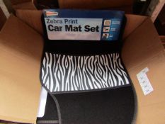 Full Set of Zebra Print car mats, new