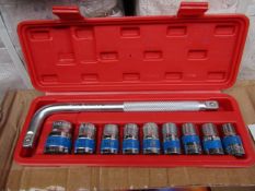 10 Piece MLG Tools socket set with L type handle - New & Boxed.