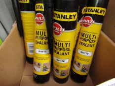 7x 300ml Tubes of Stanley Interoer and exterieor multi Purpose White Sealant, new