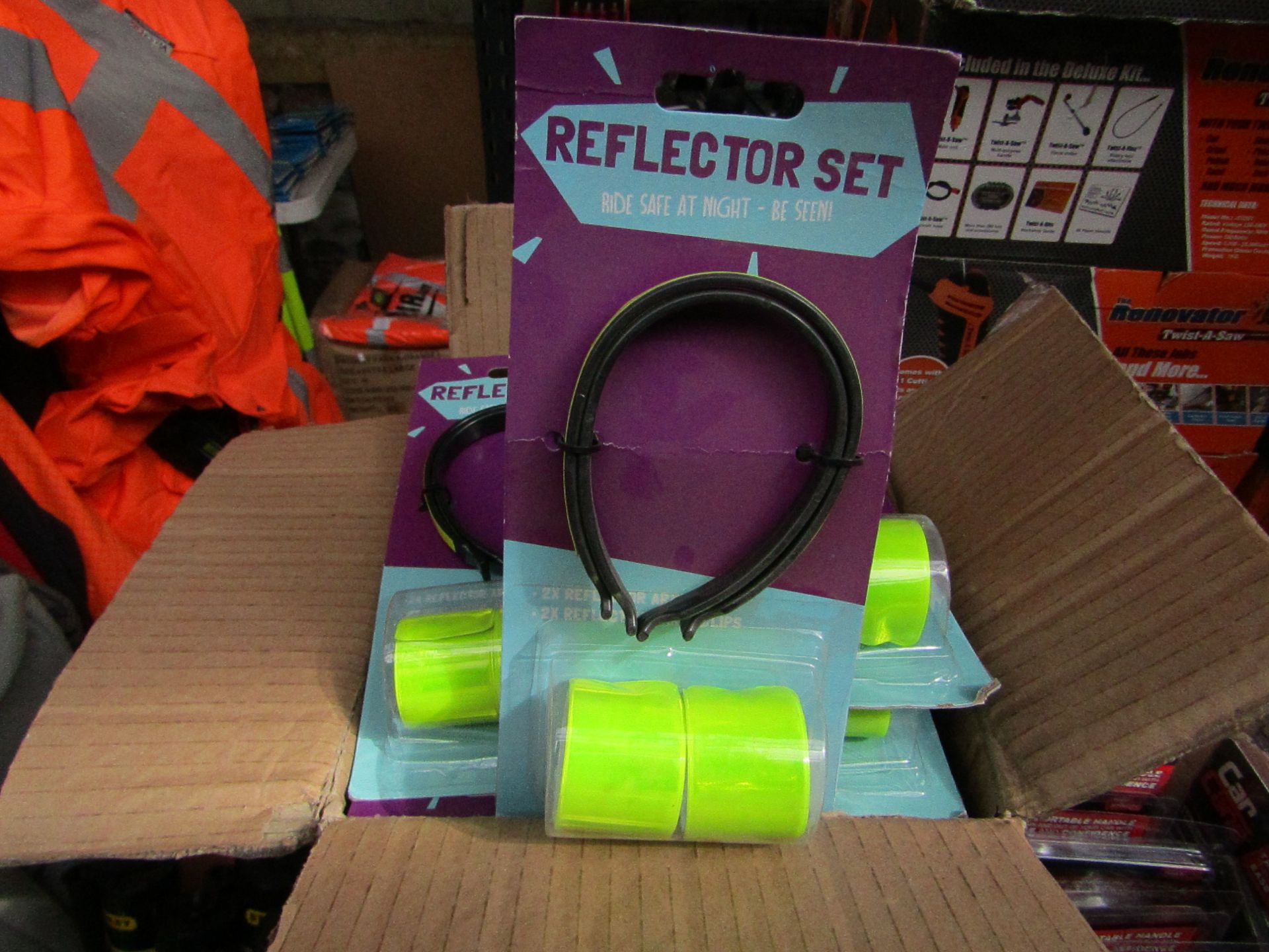 6x 4piece cycle reflector sets, new