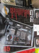 Unistar 45 piece portable tote tool set, new