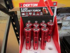 1x Dekton 6 LED ratchet torch with 6 Screw driver Bits in the base - New.