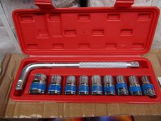 10 Piece MLG Tools socket set with L type handle - New & Boxed.