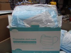 Packet of 50x Huisida Health Civil protective mask new and carry a production date of 31/03/2020.