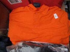 5x Unseek Classic - Orange Polo Shirts - Size Small.