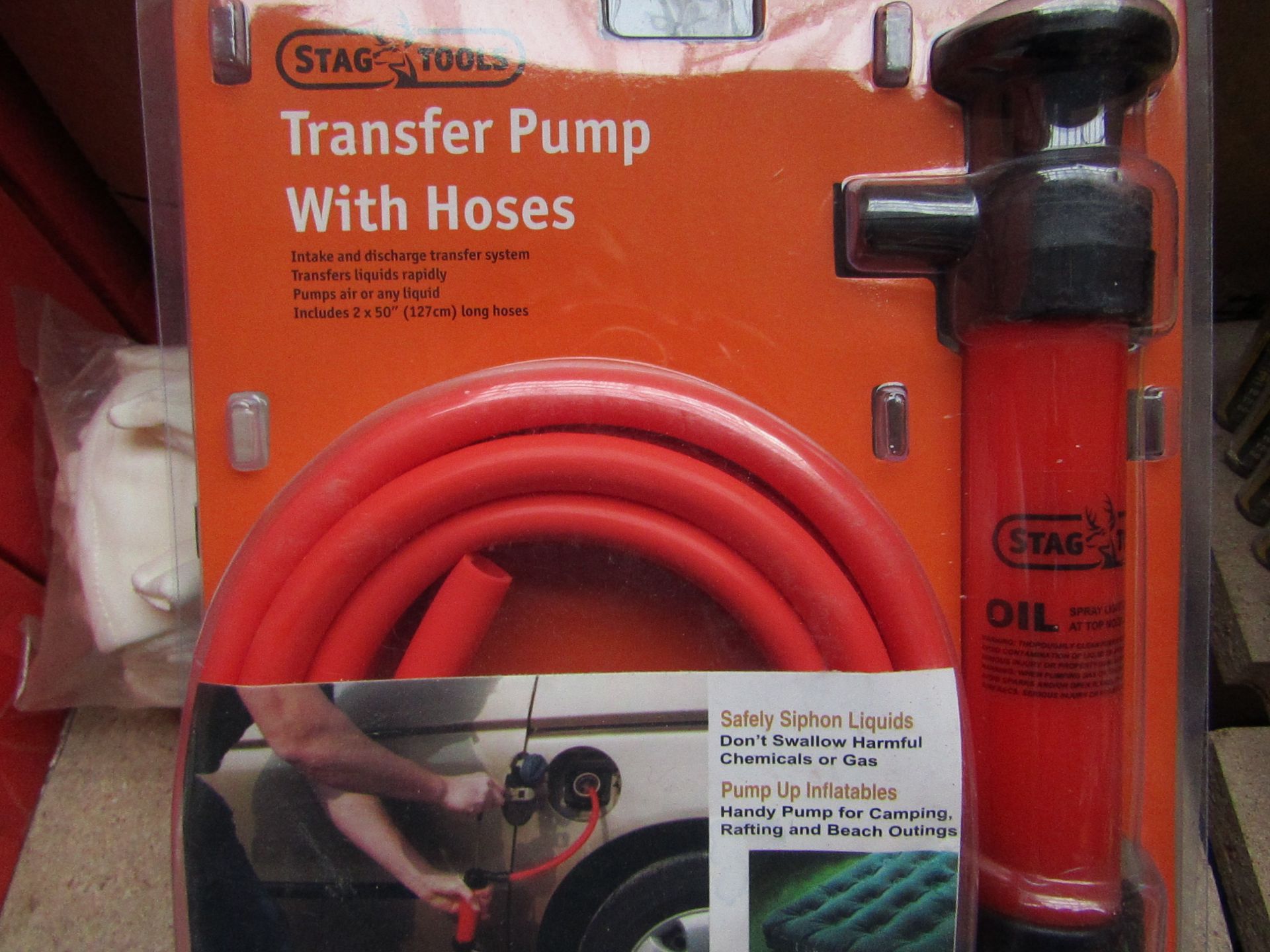 Stag Tools Transfer pump with hoses, unused, the packaging may be dirty.