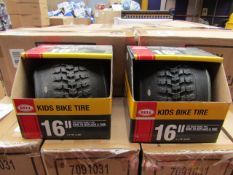 1x Box of 2 16" BMX Bike Tyre - New & Boxed.
