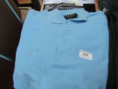 3x Unseek Collection - Light Blue Polo T-shirts - Size Small.