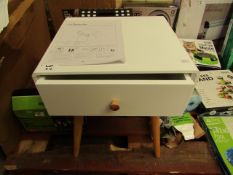 La Redoute White Bedside Table. Slight Crack on left hand side. (3cm) RRP £110