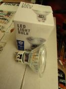 Box of 10 Glass LED COB GU10 Lamp Cw Bulbs - Boxed.