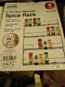 Asab - 4 Tier Door Mounted Spice Rack - Unchecked & Boxed.