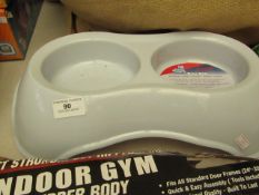 Europet - Double Plastic Bowl (For Pets) - Looks New.