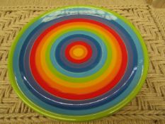 8 x Rainbow Design 26cm Large Plates. Unsued