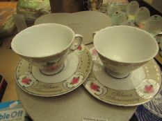 The Leonardo Collection - 4 Piece Saucer & Cup Set - New & Boxed.