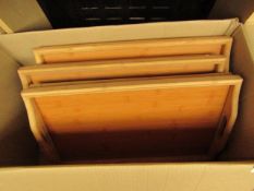 3x Wooden Meal Trays - With Foldable Legs - Boxed.