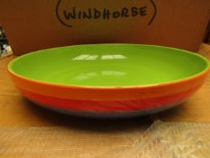 8 x Rainbow Design 21cm Bowls. Unsued & Boxed