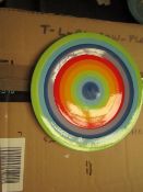 8 x Small rainbow Plates. Unused