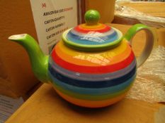 Large rainbow Design Tea Pot. Unused