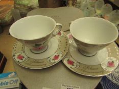 The Leonardo Collection - 4 Piece Saucer & Cup Set - New & Boxed.