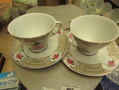 The Leonardo Collection - 4 Piece Saucer & Cup Set - New & Boxed.