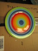 8 x Small rainbow Plates. Unused