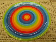 8 x Rainbow Design 26cm Large Plates. Unsued