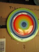 8 x Small rainbow Plates. Unused