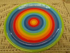 8 x Rainbow Design 26cm Large Plates. Unsued