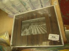 2x Picture Frames - Textured Wood Design - Packaged.