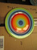 8 x Small rainbow Plates. Unused
