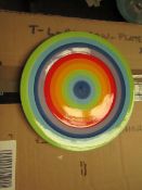 8 x Small rainbow Plates. Unused